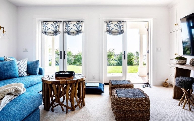 Laguna Breezy Blue California Coastal Sitting Room Design