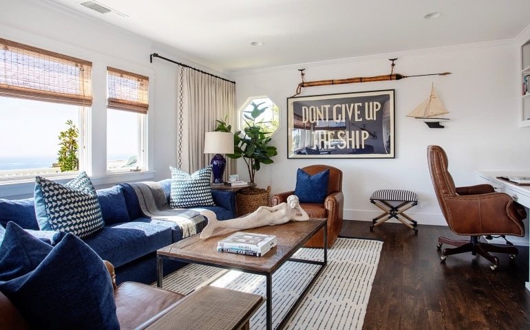 Laguna Breezy Blue California Coastal Office Design