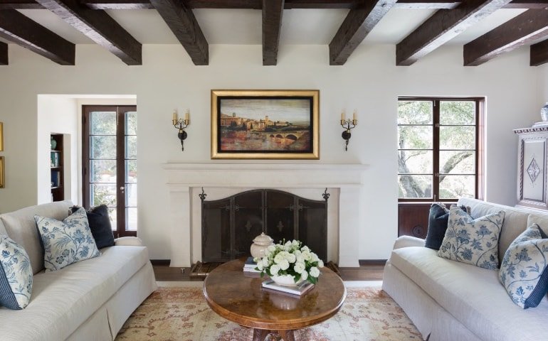 Oh So Spanish Transitional Living Room Design
