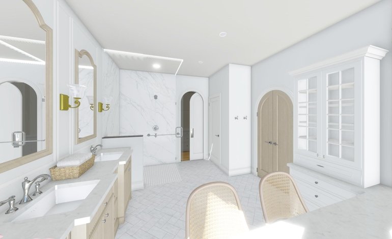 California Coastal Bathroom Twin Sink Project Design