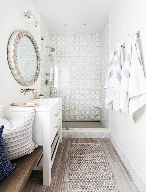 La Canada Family Friendly Classic White Bathroom Design
