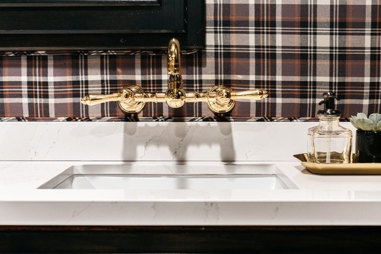 Our Playful Plaid Pub Bathroom Faucets Design