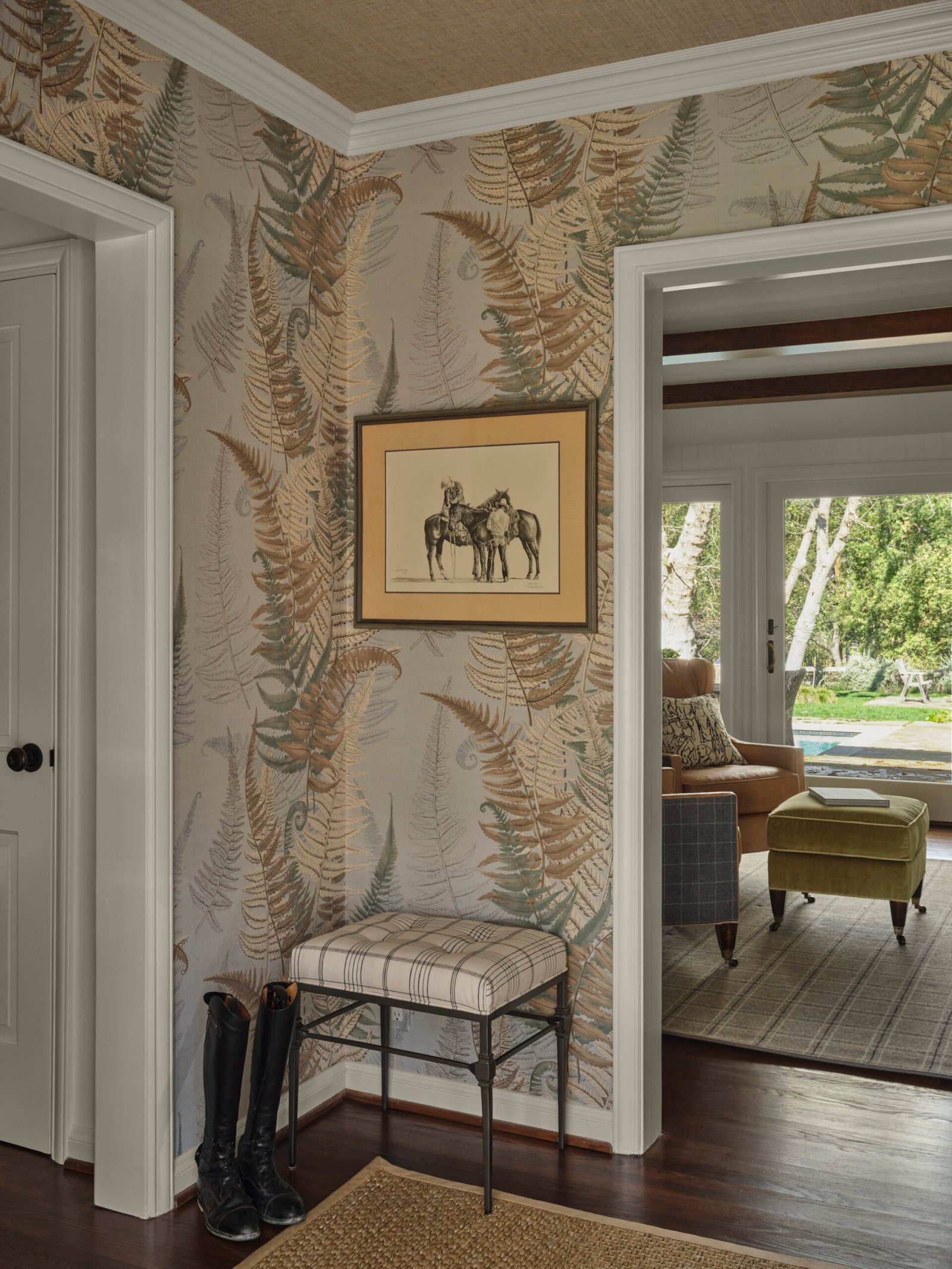 Equestrian themed entryway designed by Coco Maison in California | Interior design investment