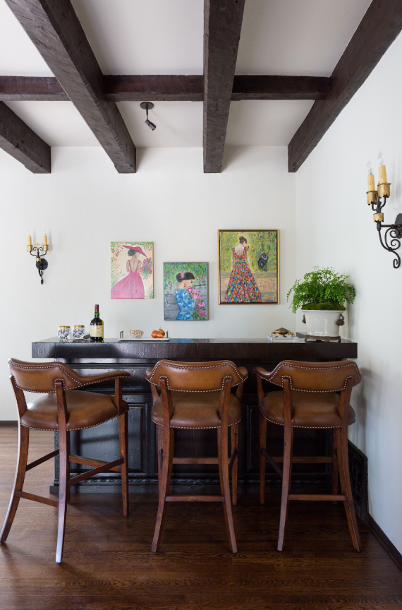 Custom bar designed by Coco Maison in California. Design leadership.