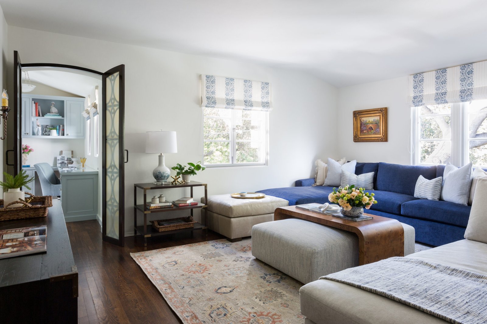 Home office and family room designed by Coco Maison - a long term partnership in design.