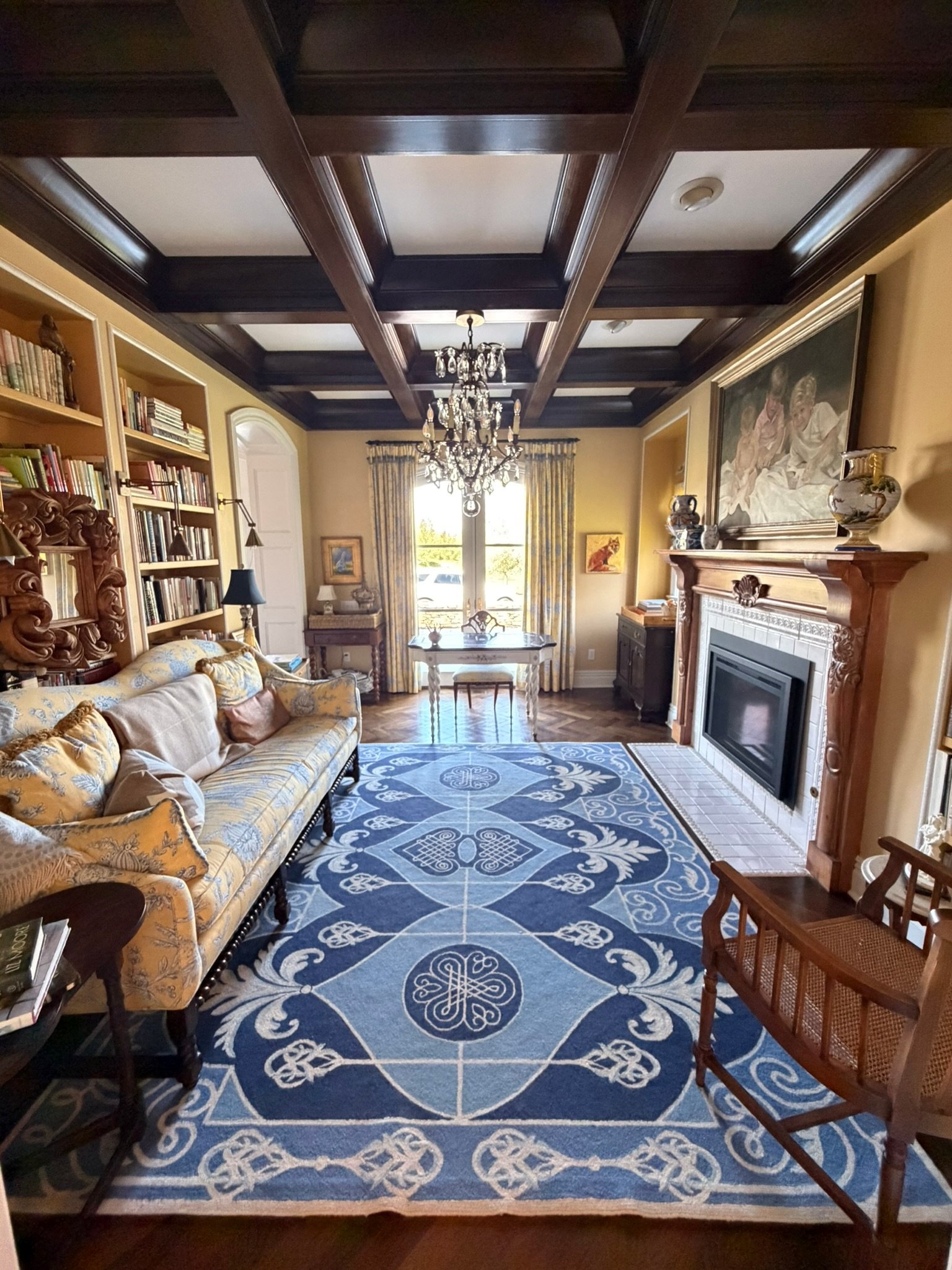 Living room of our client's Fort Wayne home, long-term design partnership with Coco Maison.