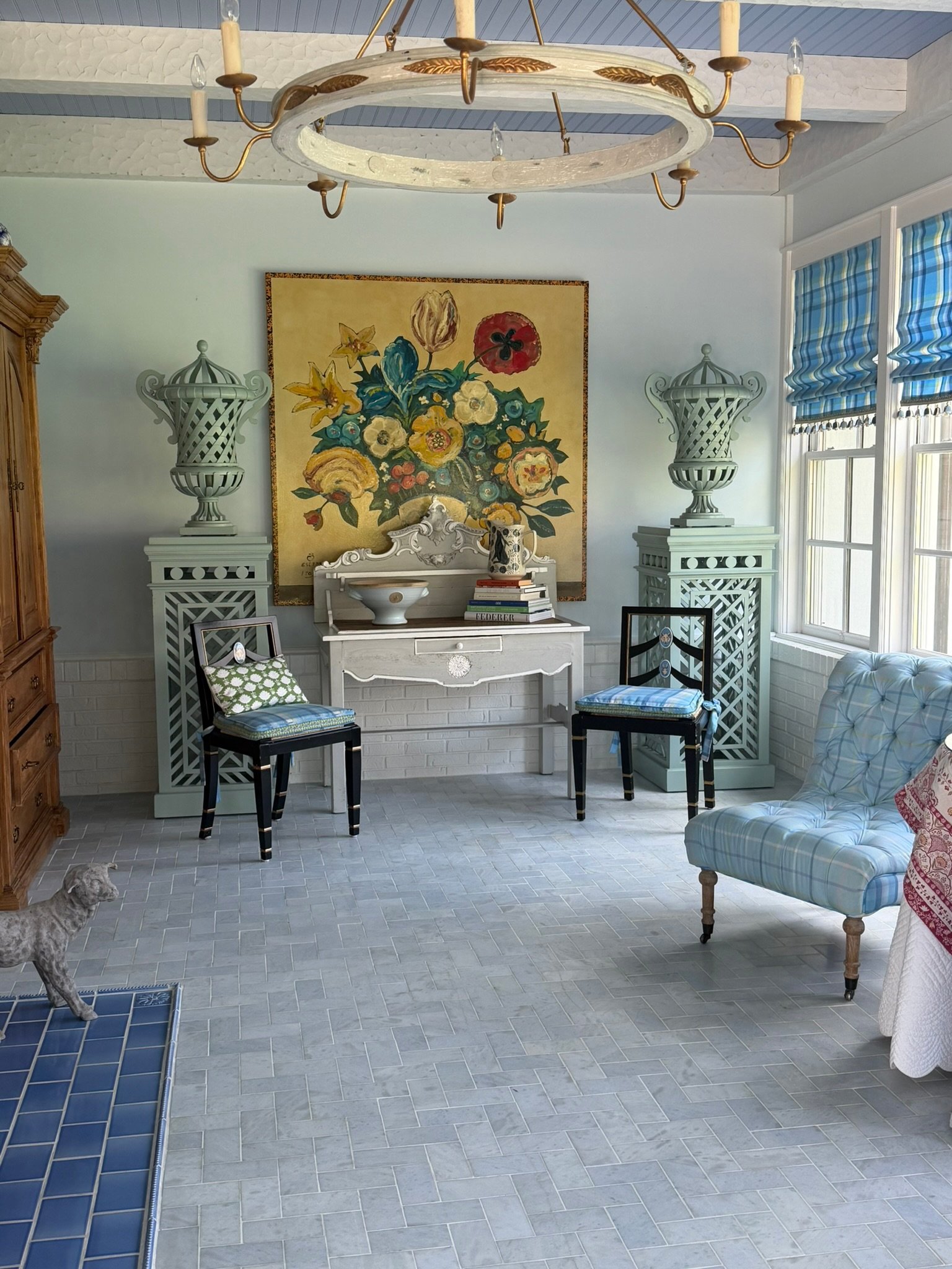 Sitting area in a Fort Wayne home, part of a long-term partnership design project with Coco Maison.